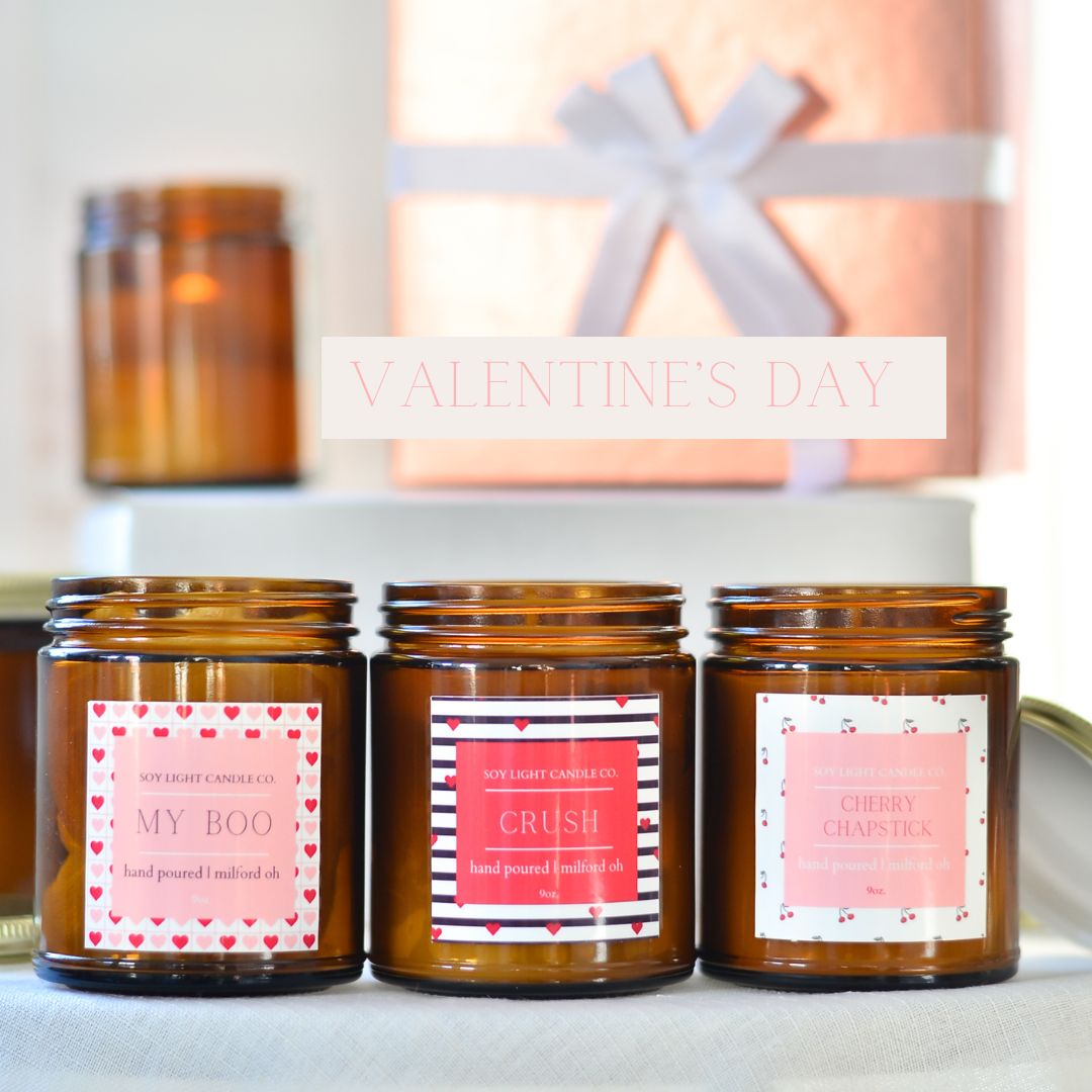 Valentine&#39;s Day Candle Trio Gift Set - Soy Light Candle Co.